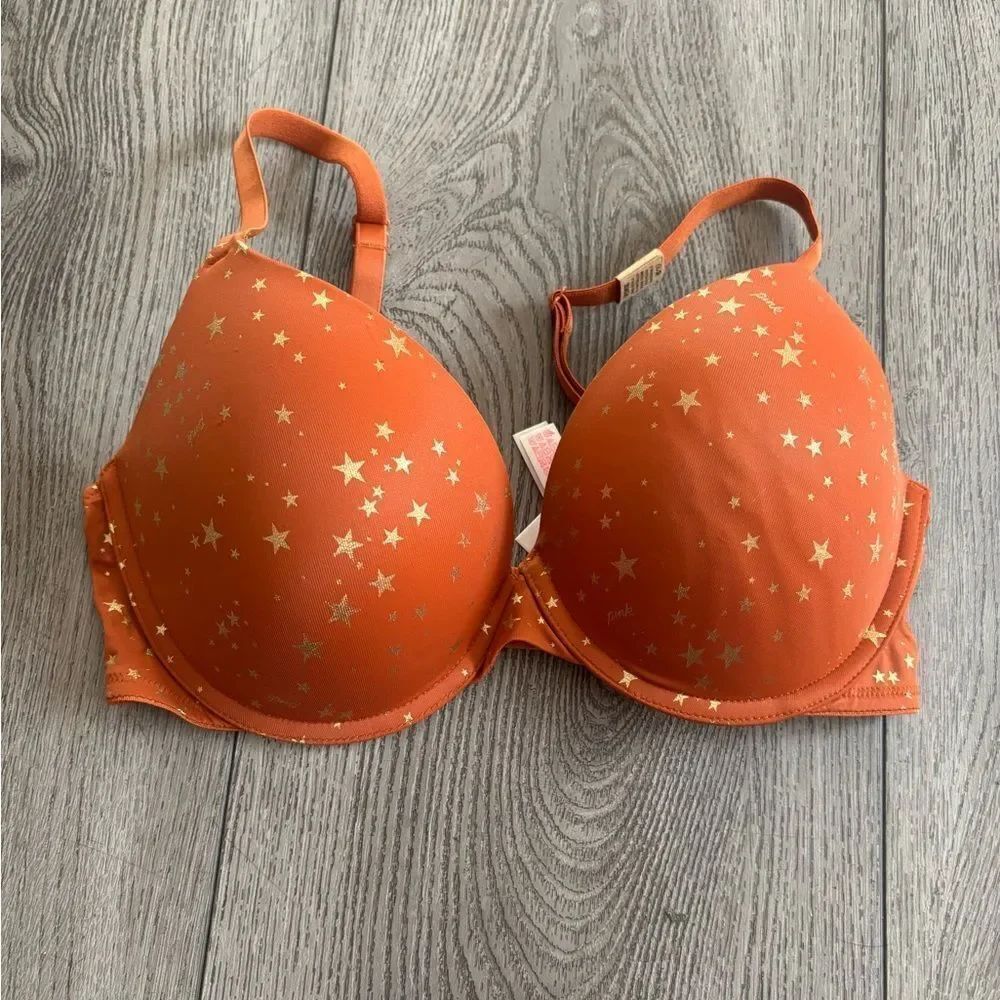 Victoria secret Orange Star-Patterned Bra